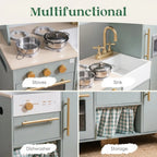 Green Wooden Play Kitchen