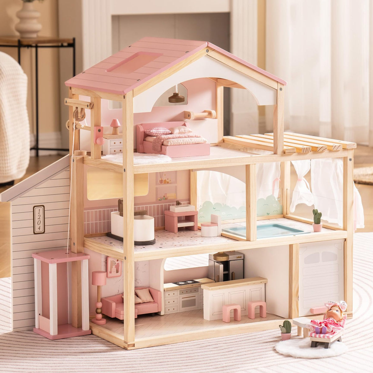 Elevator Wooden Dollhouse