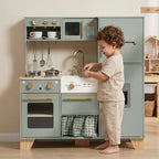 Green Wooden Play Kitchen