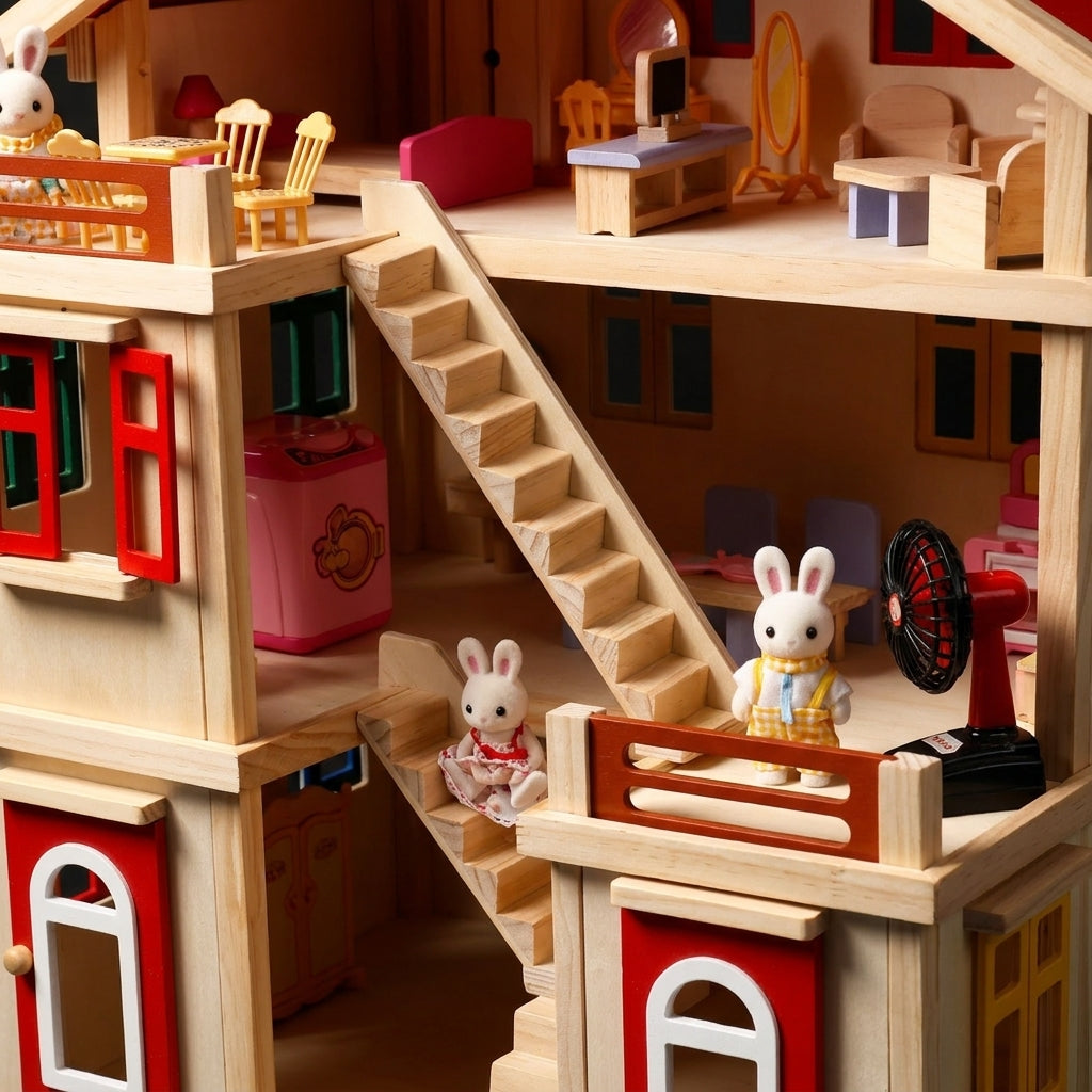 3-Tier Wooden Dollhouse