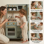 Green Wooden Play Kitchen