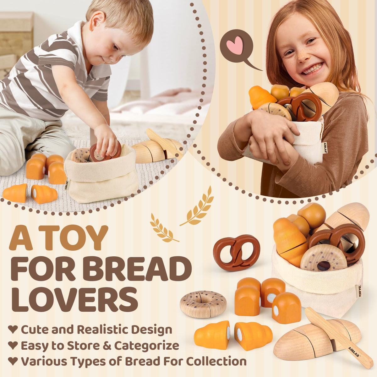 Wooden Cutting Food Set