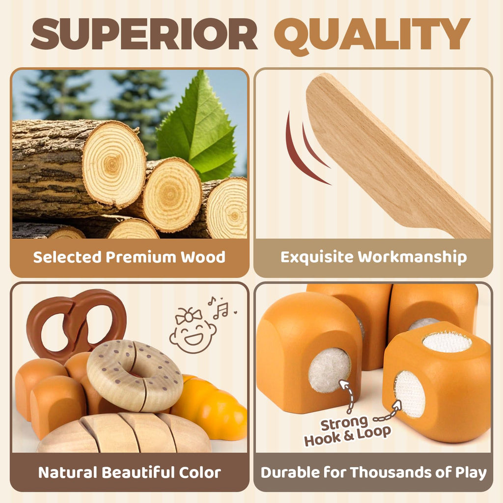 Wooden Cutting Food Set