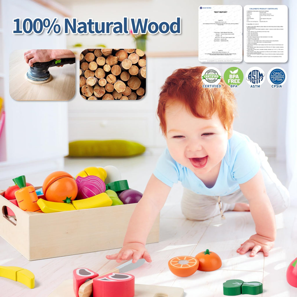 Wooden Cutting Food Set