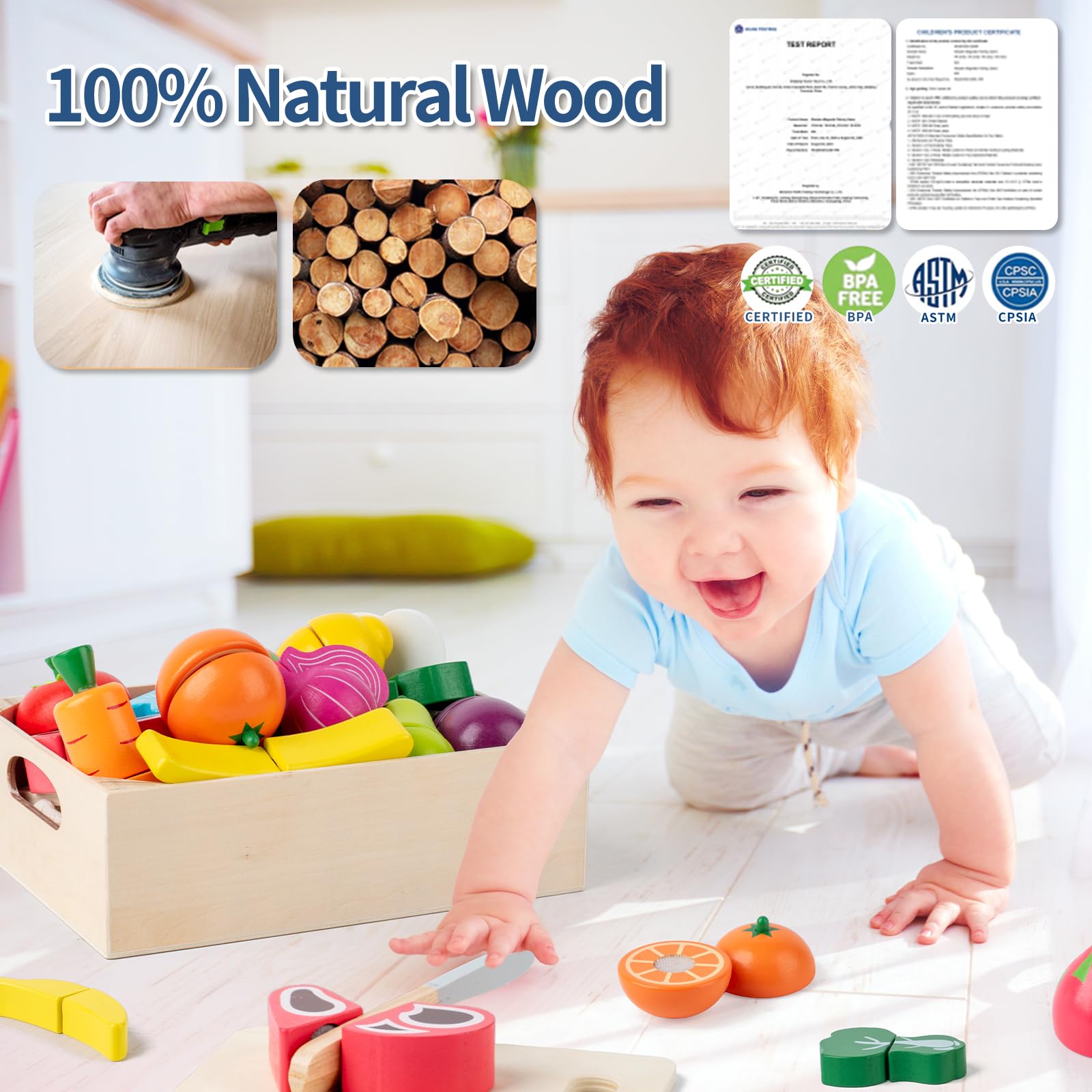 Wooden Cutting Food Set