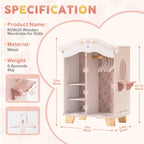 Wooden Doll Wardrobe