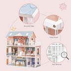 3-Story Wooden Dollhouse