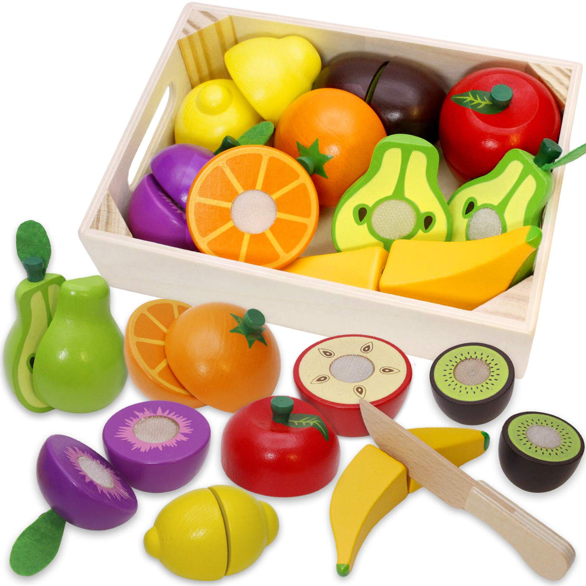 Wooden Cutting Food Set