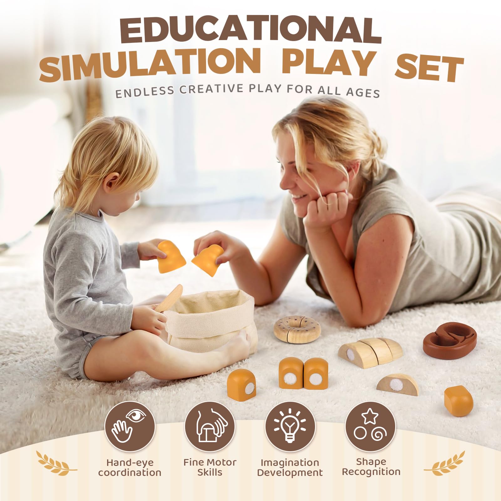 Wooden Cutting Food Set