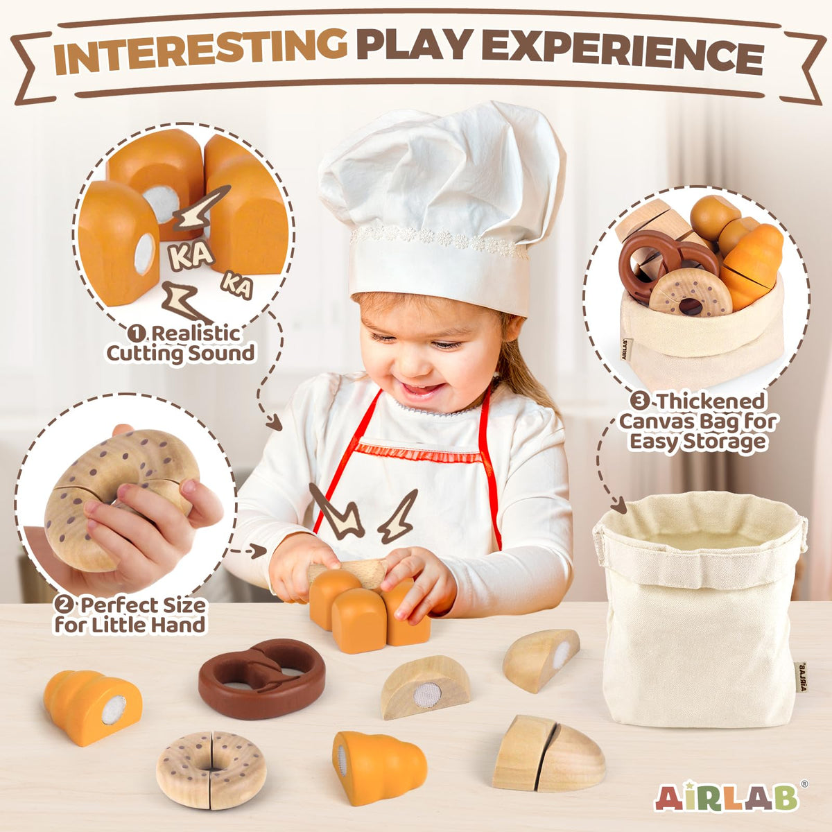 Wooden Cutting Food Set