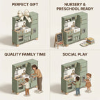 Green Wooden Play Kitchen