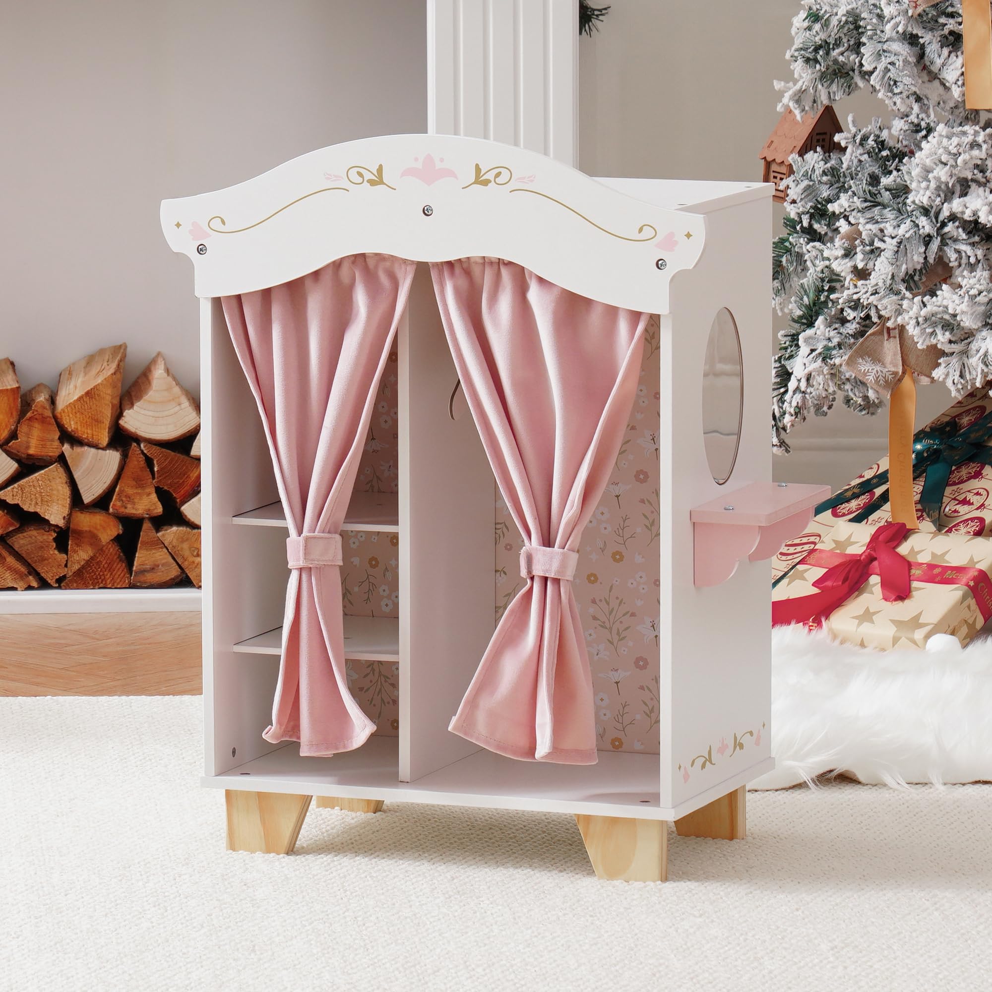 Wooden Doll Wardrobe