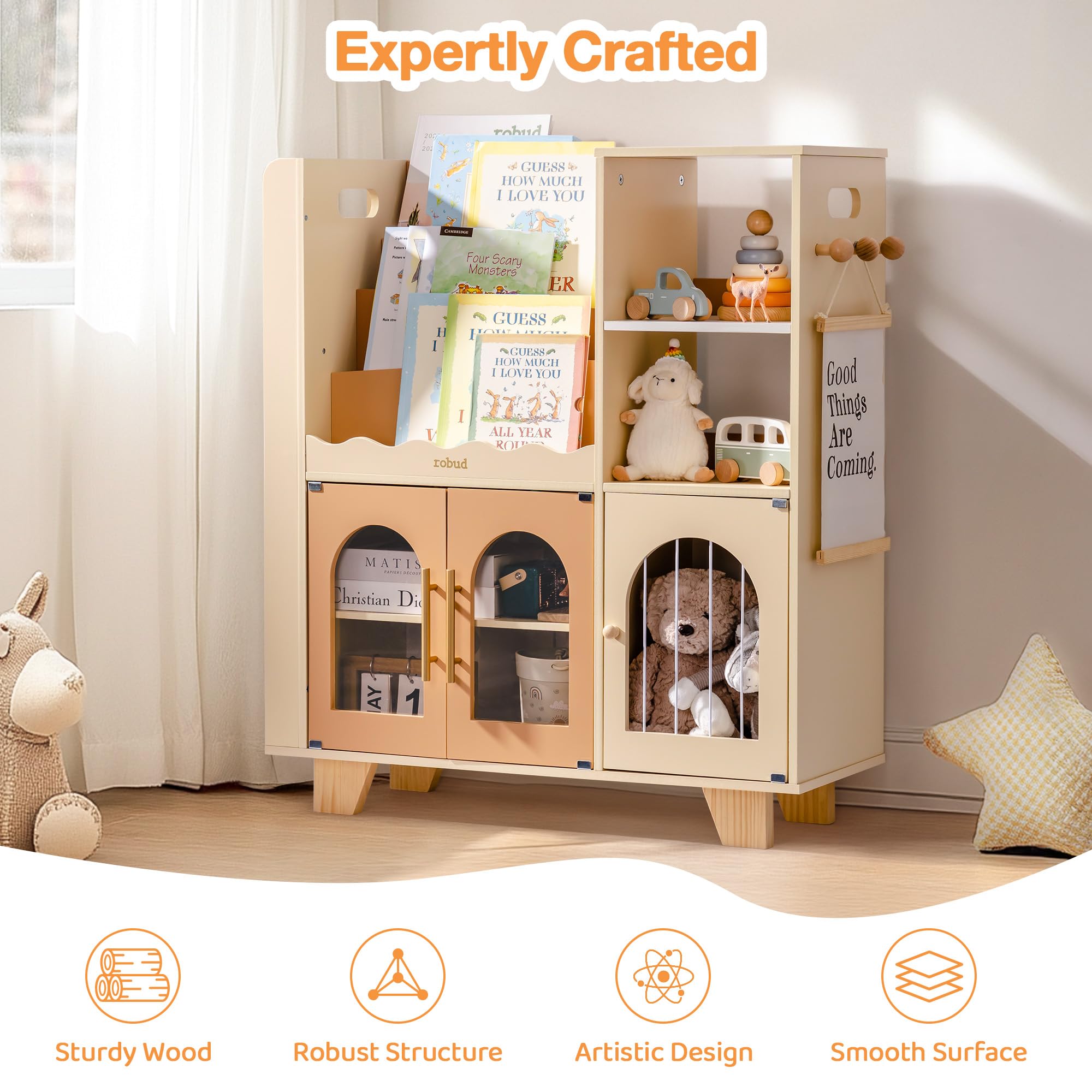 Wooden Toy Bookshelf