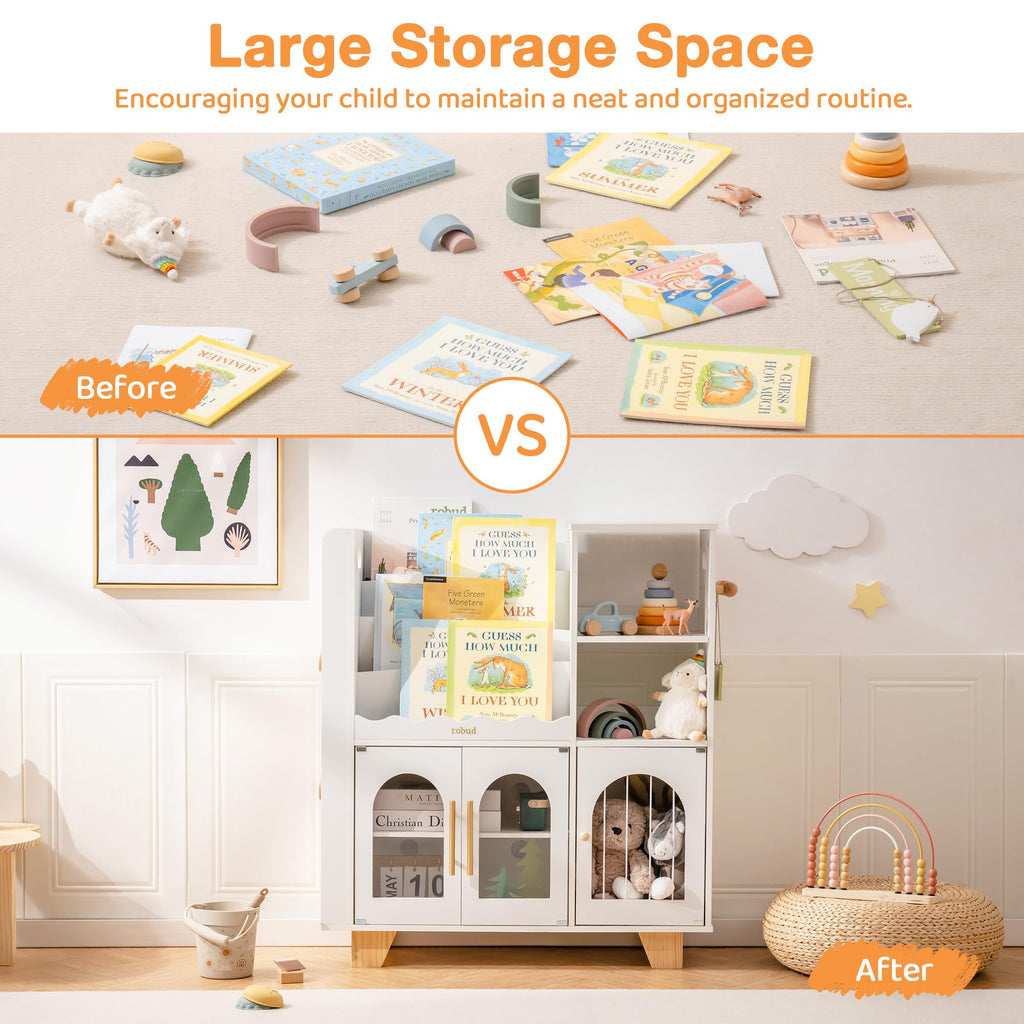 Wooden Toy Bookshelf