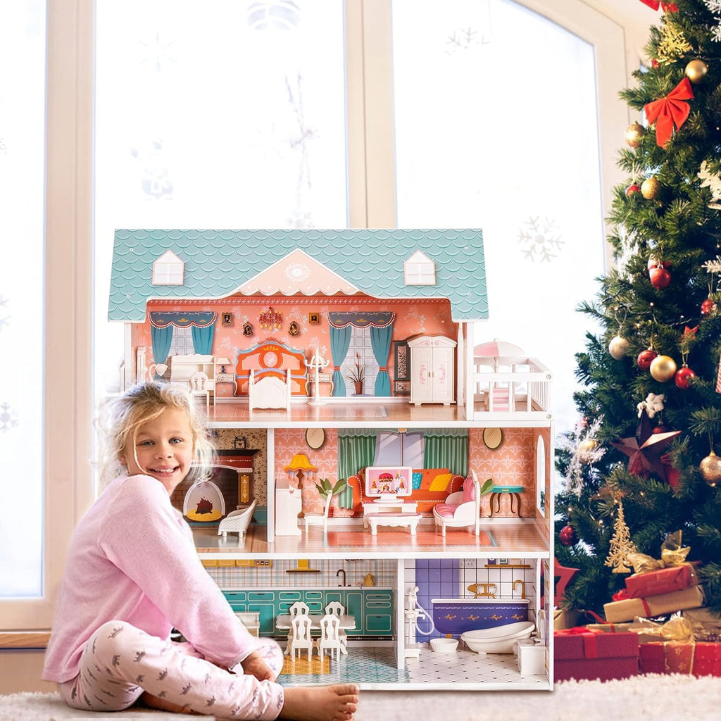 3-Story Wooden Dollhouse