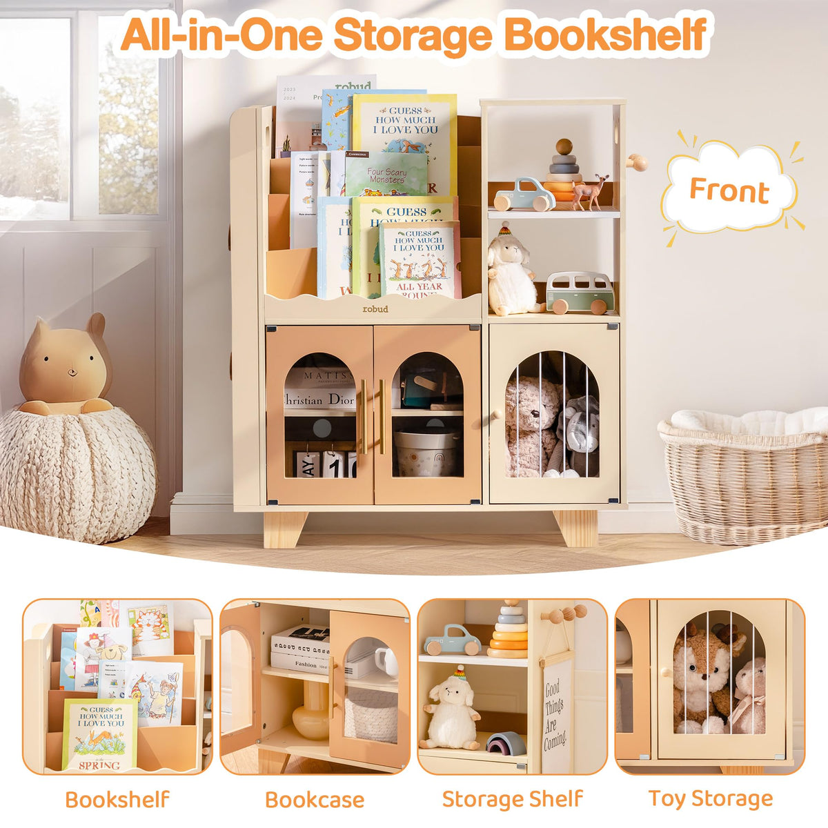 Wooden Toy Bookshelf