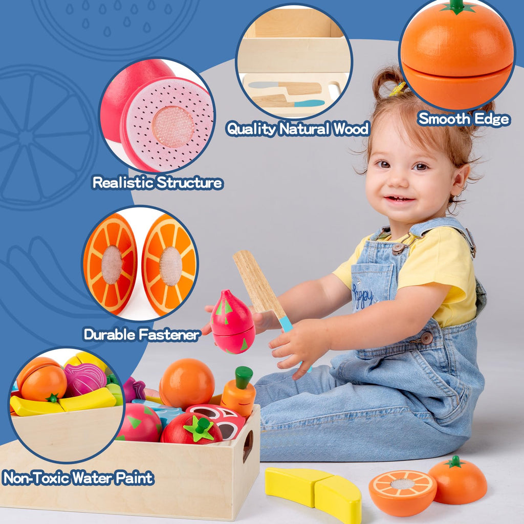 Wooden Cutting Food Set