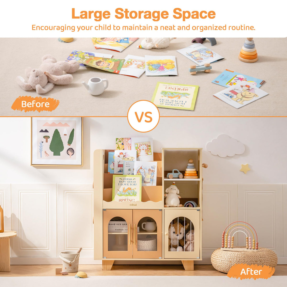 Wooden Toy Bookshelf