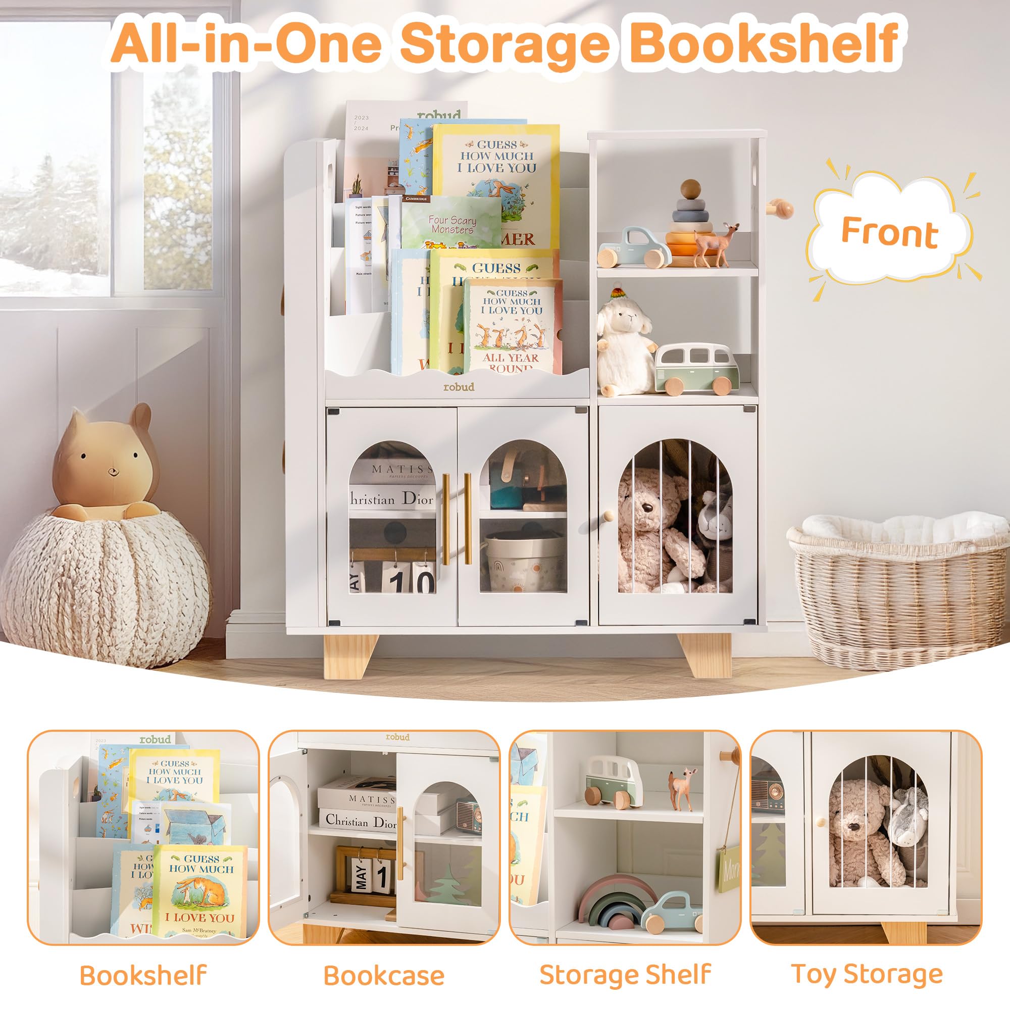 Wooden Toy Bookshelf
