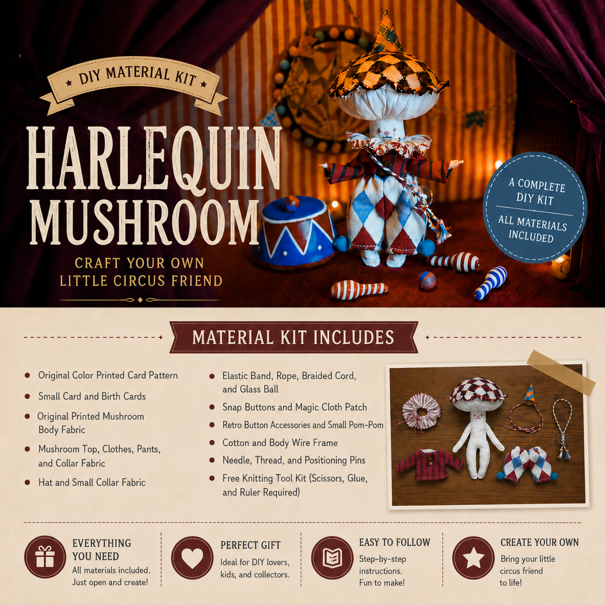 Harlequin Mushroom Kit