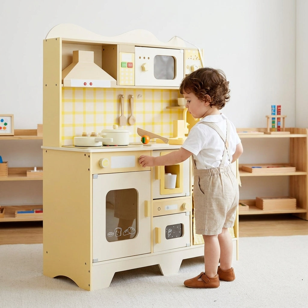 Cream Wooden Play Kitchen