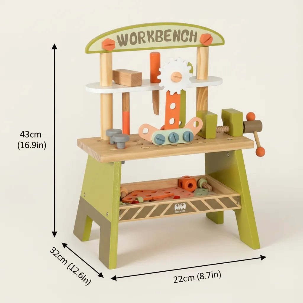 Green Wooden Tool Set
