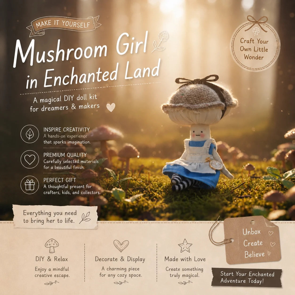 Mushroom Girl Craft Kit