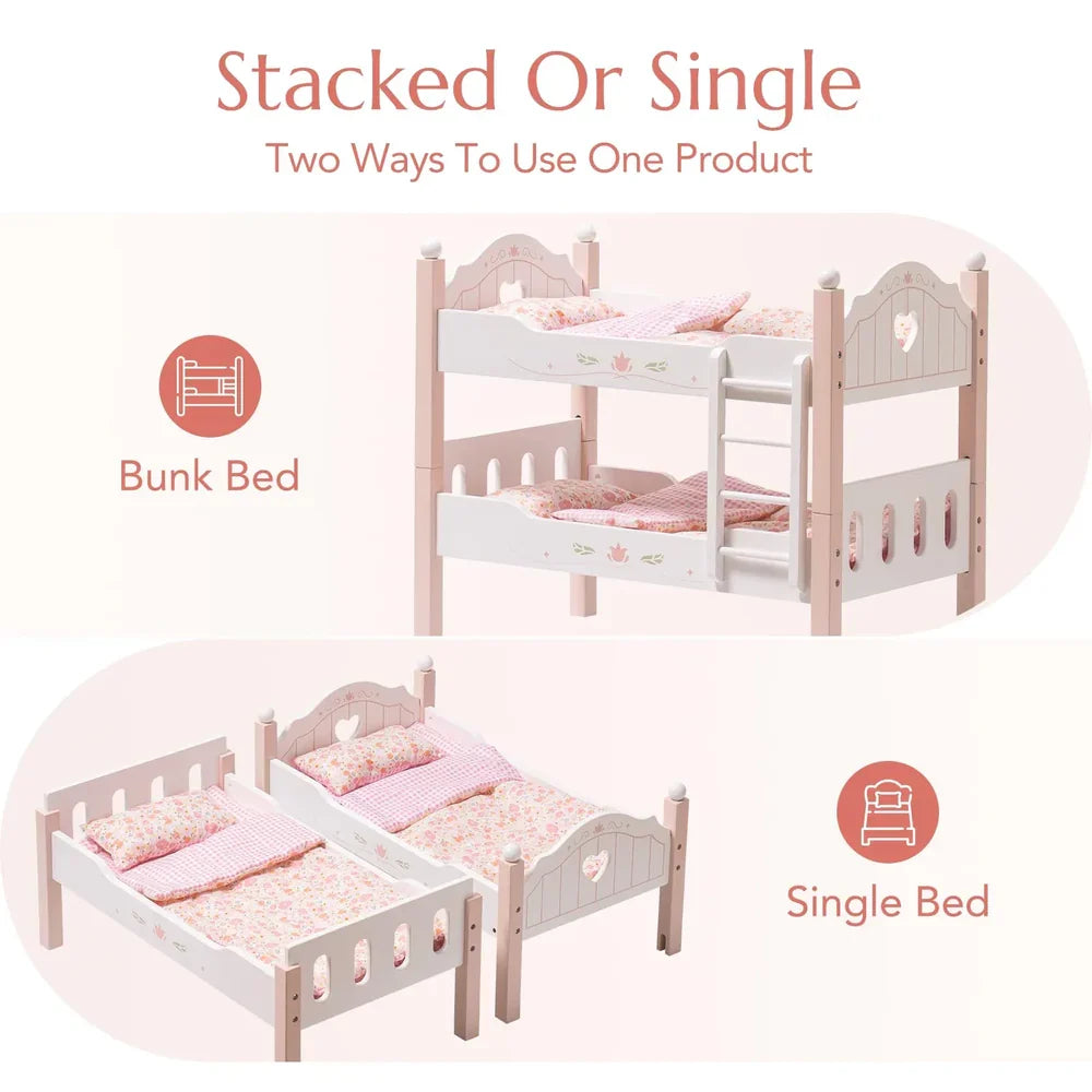 Pink Wooden Doll Crib