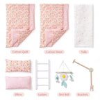 Pink Wooden Doll Crib