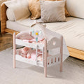 Pink Wooden Doll Crib