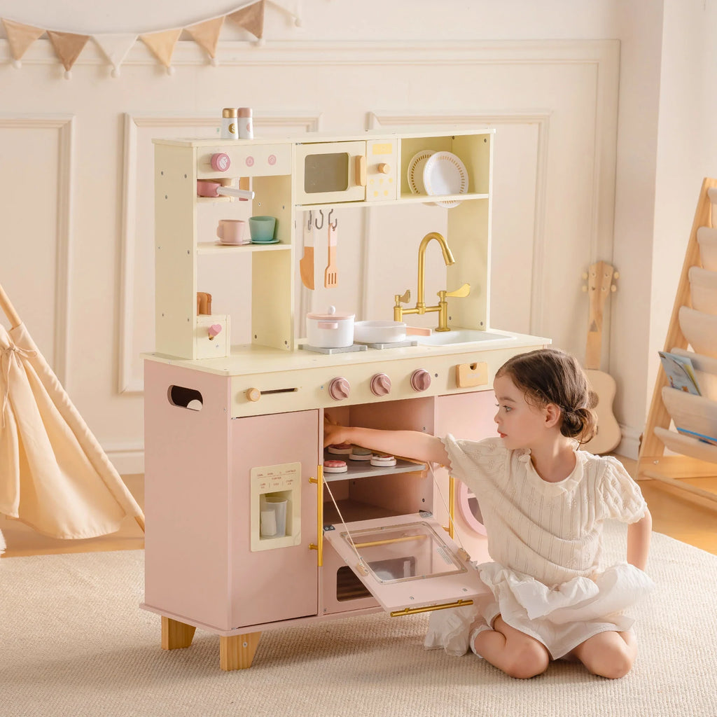 Pink Wooden Play Kitchen