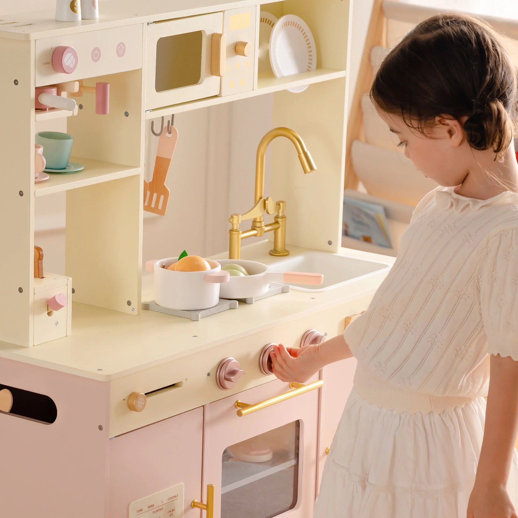Pink Wooden Play Kitchen