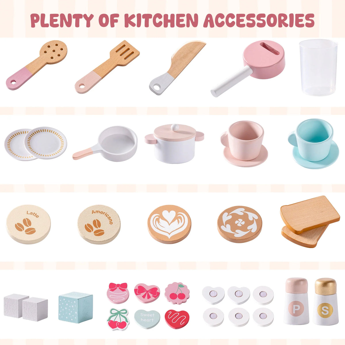 Pink Wooden Play Kitchen