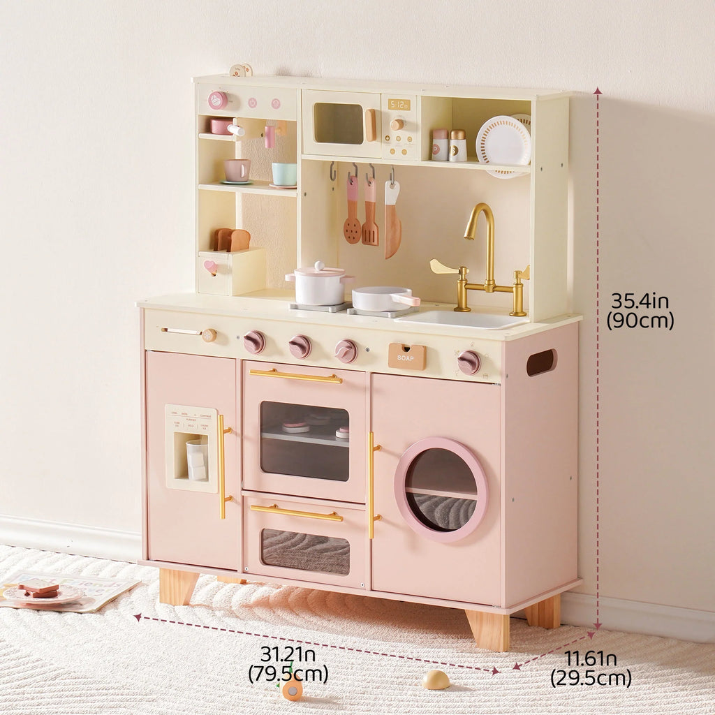 Pink Wooden Play Kitchen