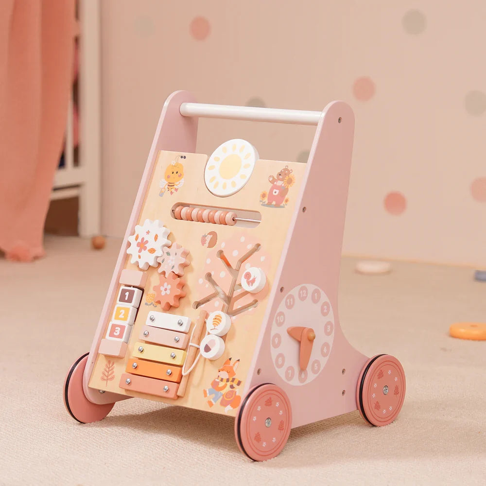 Pink Wooden Baby Walker