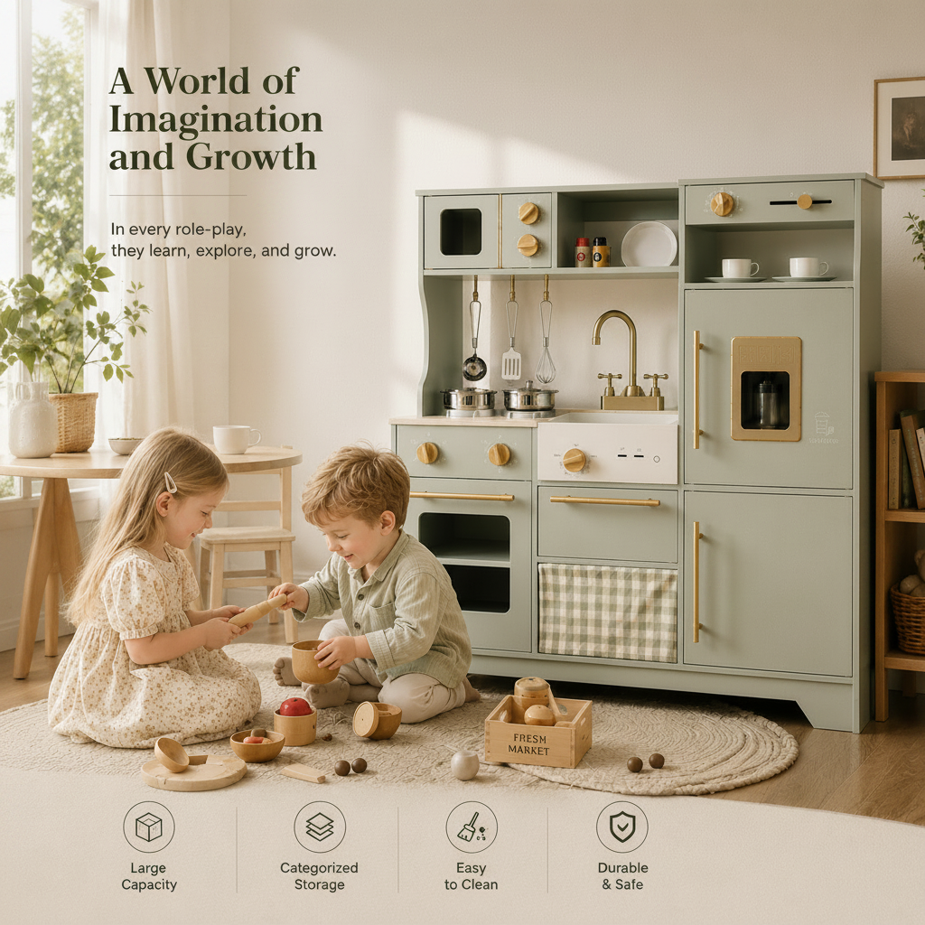 Sage Green Play Kitchen