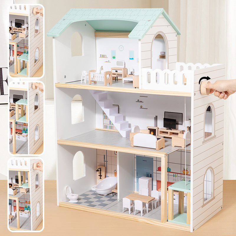 Three-Story Wooden Playhouse