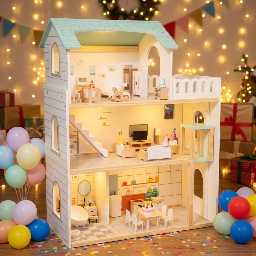 Three-Story Wooden Playhouse