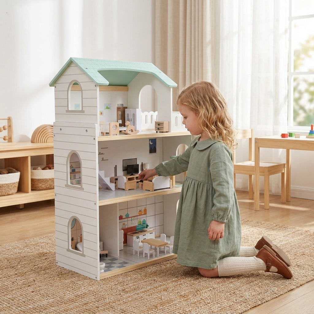 Three-Story Wooden Playhouse