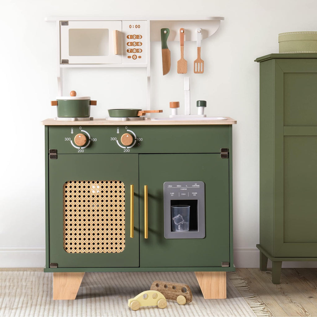 Green Wooden Play Kitchen