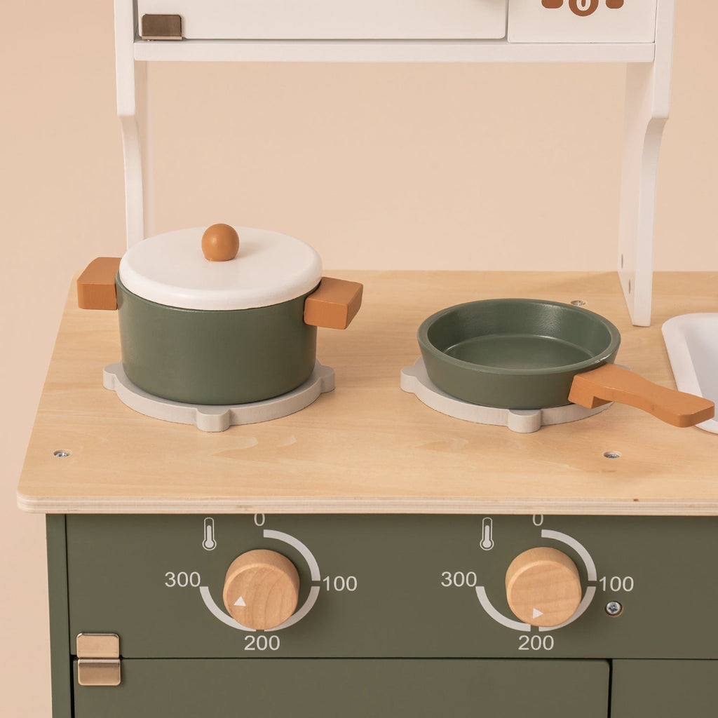 Green Wooden Play Kitchen