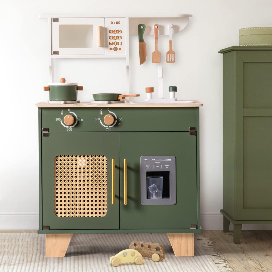 Green Wooden Play Kitchen