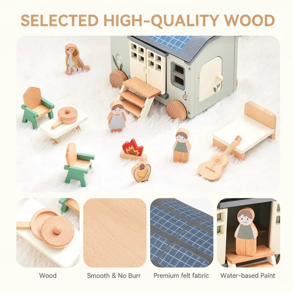 Wooden Camping RV Set