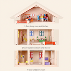 3-Tier Wooden Dollhouse