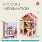 3-Tier Wooden Dollhouse