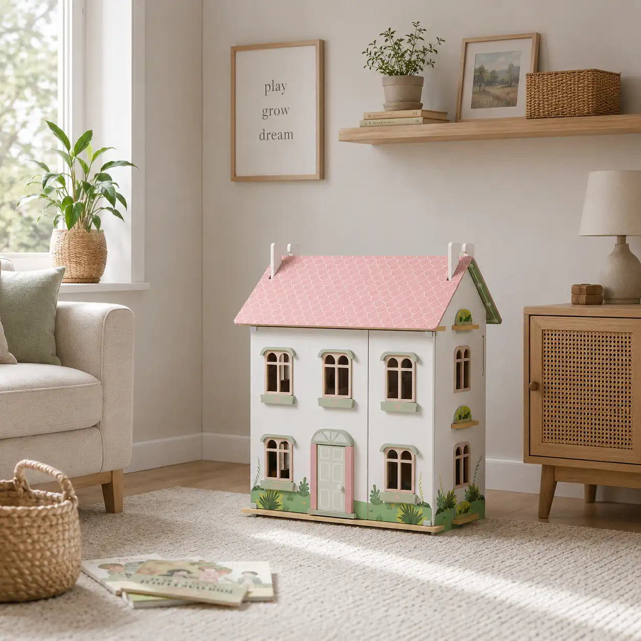 3-Level Wooden Dollhouse