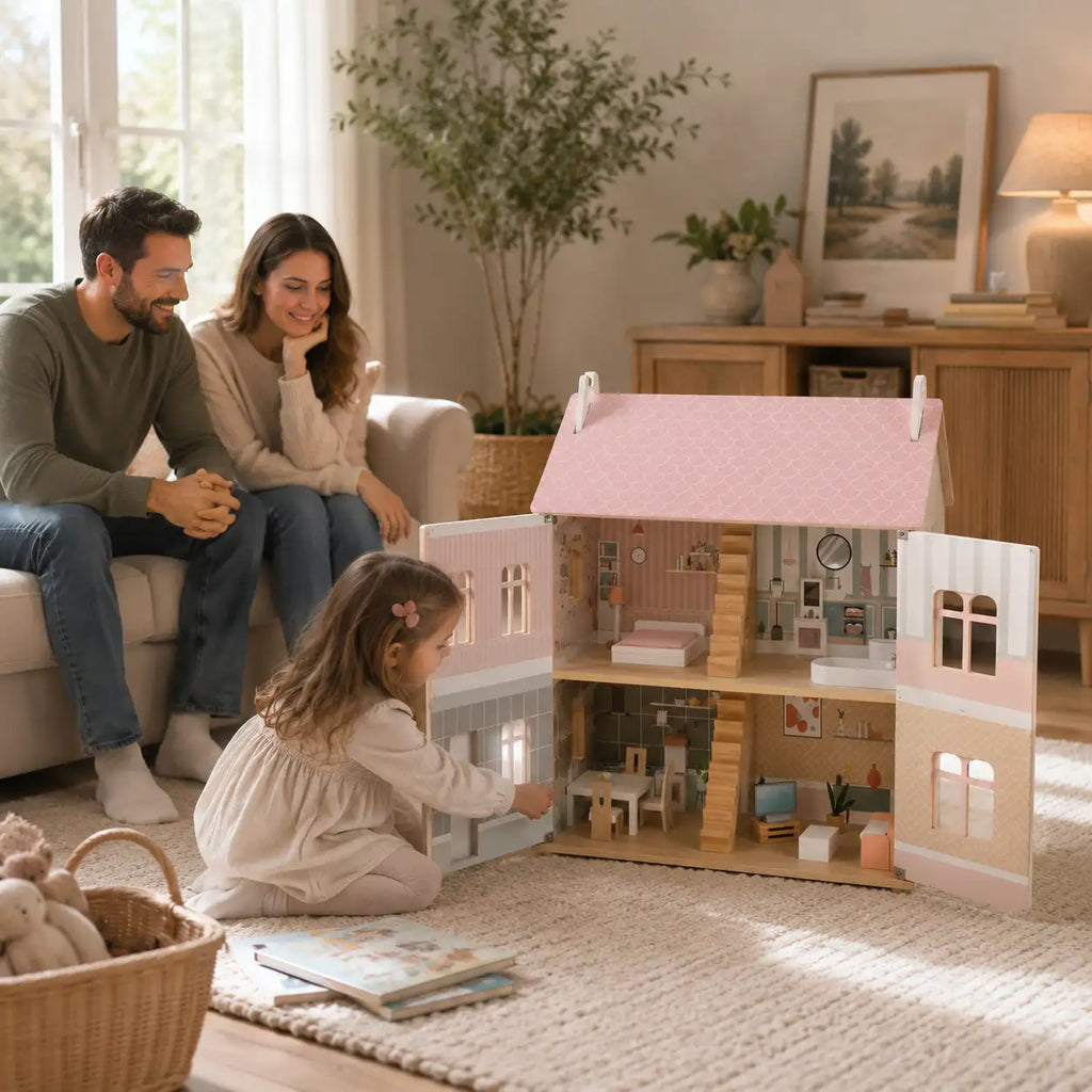 3-Level Wooden Dollhouse