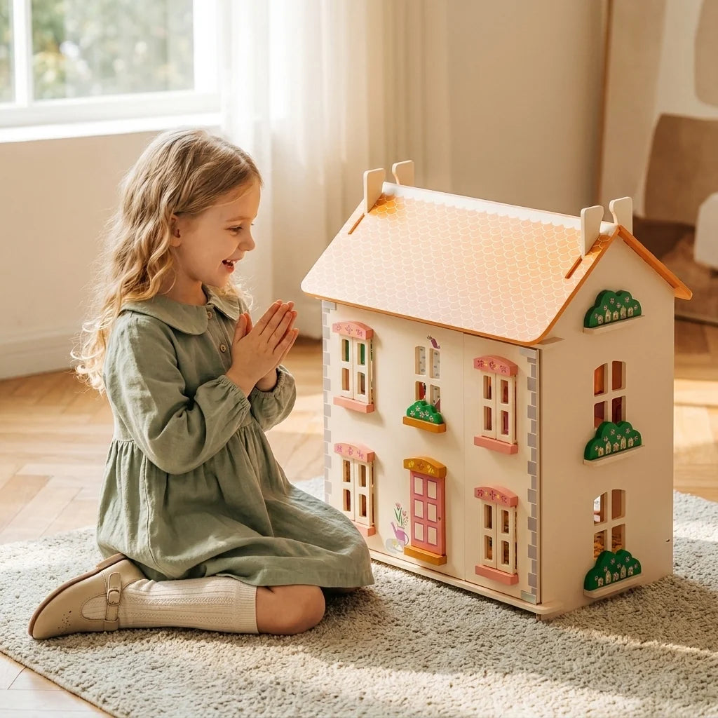 3-Story Wooden Dollhouse