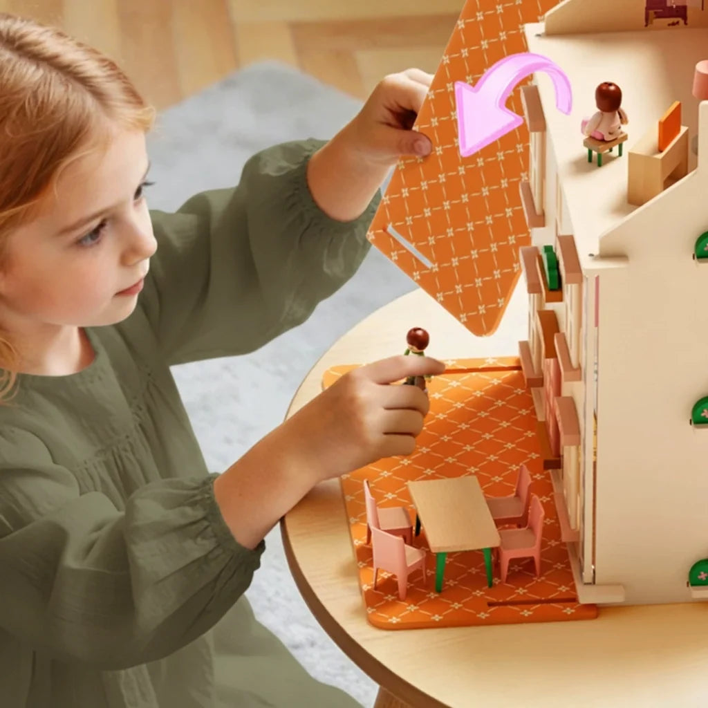 3-Story Wooden Dollhouse