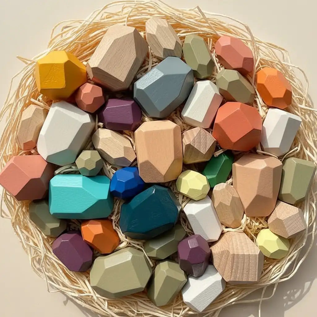 Wooden Stacking Rocks